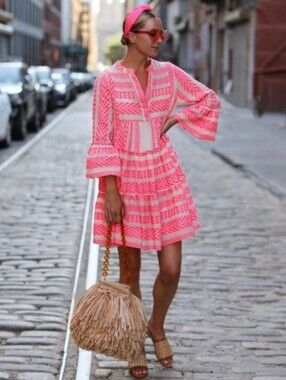 Devotion Twins Ella Dress in Neon Pink Size Small